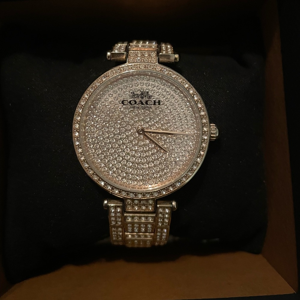 Gold, Steel, and Crystal Analog Watch. - Picture 3 of 3